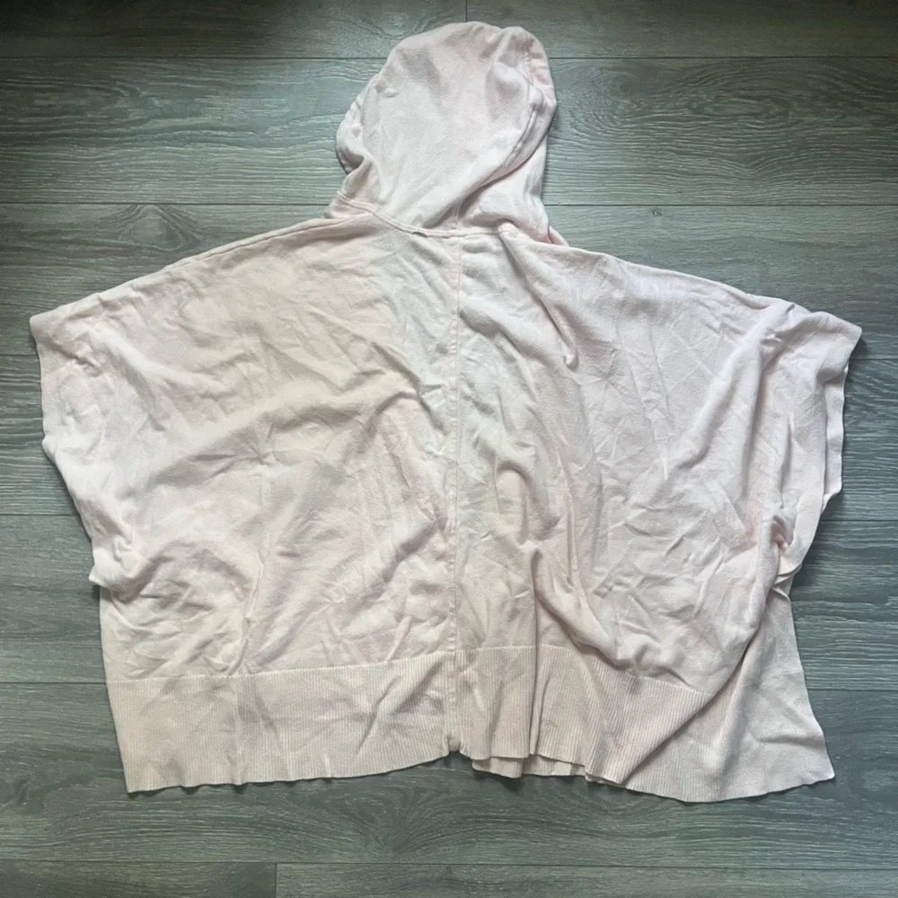 Chico’s Light Peach Poncho Joggers Matching Set Hoodie Size L Comfy Cozy Fall